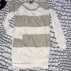 Cream and Tan Stripe Sweater